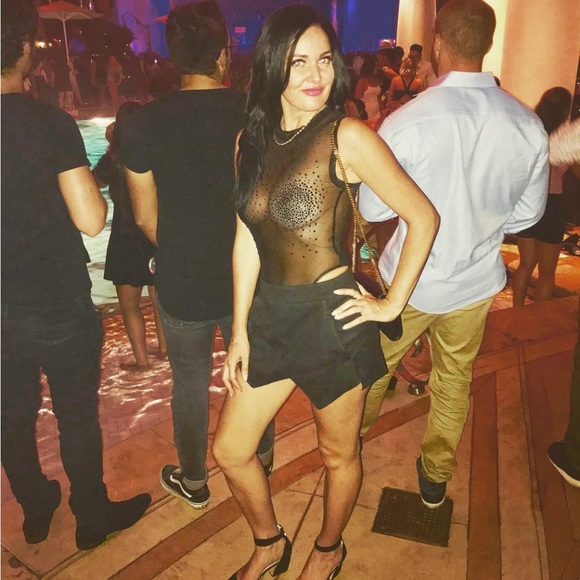 Good American Black Mesh Sequin Bodysuit Size Small - Picture 9 of 9